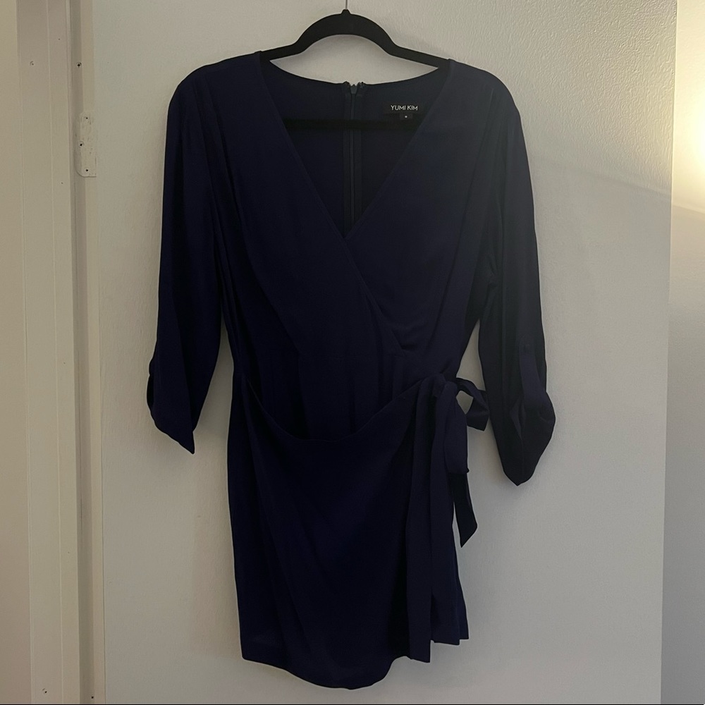 Yumi Kim Romper, With Tie Front Wrap in Navy Blue, Size Small